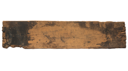 Old plank of wood on transparent background png file