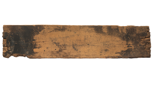 Old plank of wood on transparent background png file