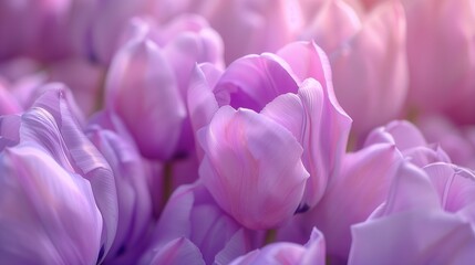 Obraz premium Stunning vibrant purple tulip blossoming botanical natural environment