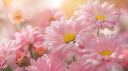 Stunning vibrant pink daisies blossoming botanical natural environment