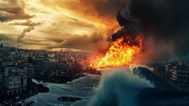 City Under Siege: Fire, Flood, and Destruction