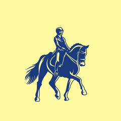 Fototapeta premium Equestrian sport, a person riding a horse. 