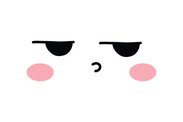 expression face isolated on white background. Set of expression emoticon face isolated on white background.manga comic cartoon eyes isolated on white background