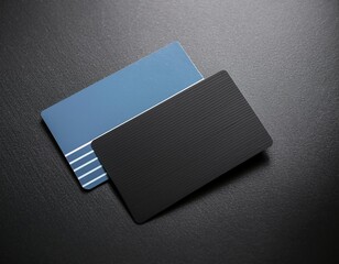  simple and elegant business card mock-up design, with a black or blue base color