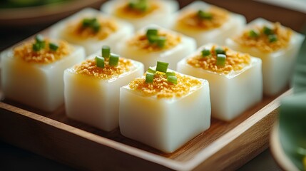Close-up of Khanom Chan Thai Dessert Layers