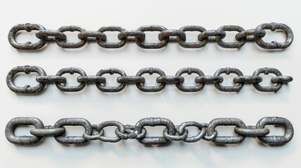 Obraz premium Close Up of Metal Chain Links - Industrial Design