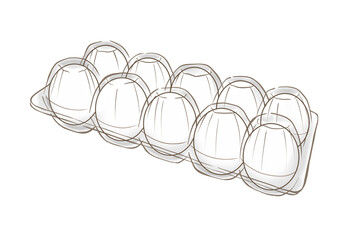 たまごパック 白玉10個入のシンプルなイラスト