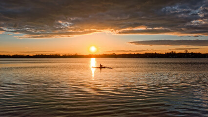 sunset on the lake