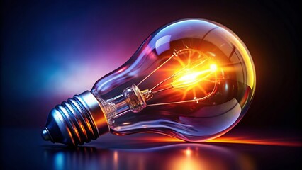 A glowing light bulb illuminates a dark backdrop, sparking inspiration and creativity. Let this visual serve as a