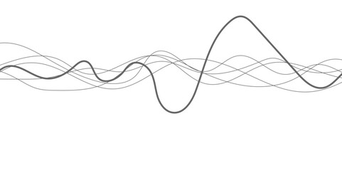 Abstract Curves Lines White and Gray Vector Backgrounds, Black and wave on white modern wavy lines pattern background