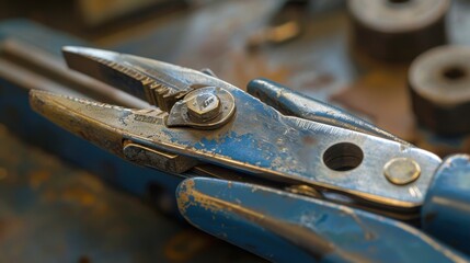 Pliers: A reliable hand tool equipped with gripping jaws, ideal for holding, bending wires, and cutting through thin metal and plastic materials effortlessly.
