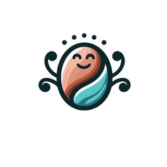 AI Generate of Happy Coffee Bean. Vector, Logo, Symbol, Abstract.