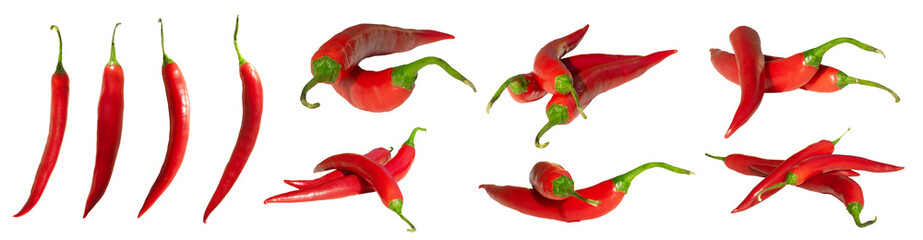Czerwona ostra papryczka, papryka chilli. Bez tła