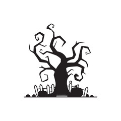 Bare Tree Silhouettes Vector - Dead Tree Illustration.