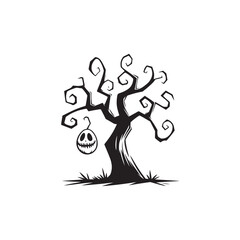 Dead Tree Silhouette Vector - Leafless Branches Illustration.