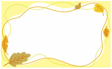 秋のかわいい落ち葉の背景フレーム素材