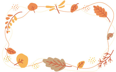 かわいいシンプル秋モチーフフレーム