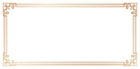 Chinese ornamental decorative frame elegant design element golden colors isolated white backgrounds for design frame for your text or image, borders divider, labels, certificate of completion template