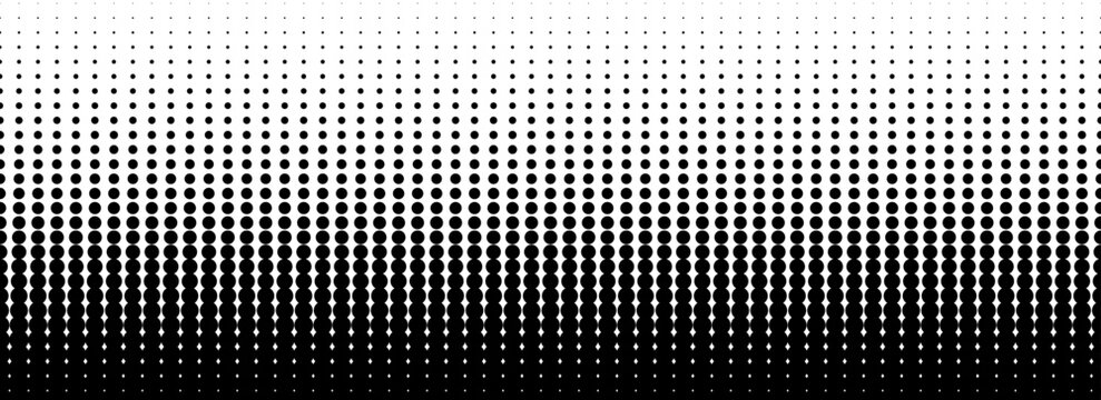 Dotted halftone gradient texture. Fading oval dot background. Repeated dots gradation pattern. Black vanishing comic pop art overlay backdrop. Halftone raster effect wallpaper. Vector