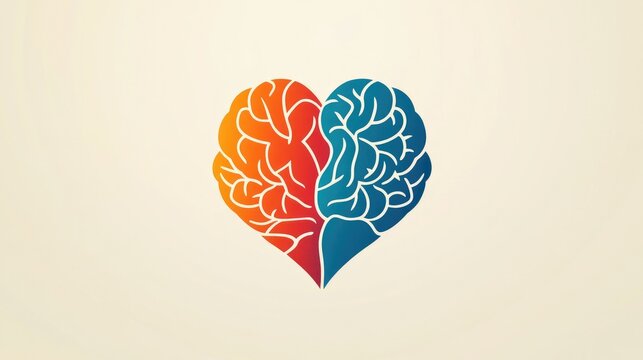 A conceptual design of a mental health foundation logo, featuring a heart and brain intertwined, symbolizing care and support