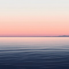 Fototapeta premium Serene ocean view at dusk with gentle ripples reflecting a pastel sky, creating a tranquil atmosphere for relaxation.