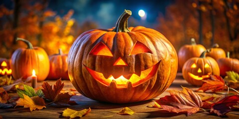 Capture the spirit of Halloween with a creative Jack-o'-Lantern drawing, ideal for festive celebrations and seasonal