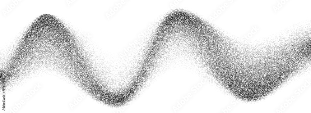 Aufkleber grain wave gradient texture. black stipple flow line background. dotted undulate sand backdrop with 
