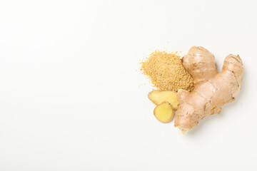 Seasoning and spices concept - ginger, homemade seasoning