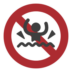 No swimming, No water play flat symbol