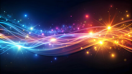 Fototapeta premium Abstract background with glowing energy light lines flowing through space , energy, light, lines, flow, abstract, background