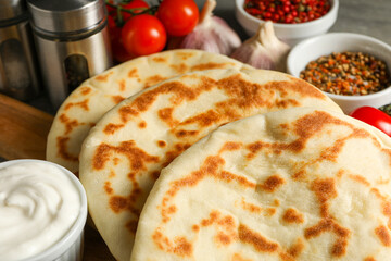 Tasty bakery food concept - delicious Pita, food for making in home