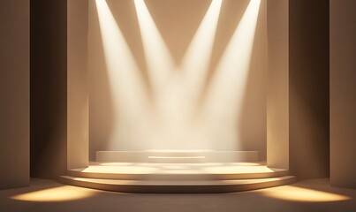 Obraz premium Illuminated Stage with Circular Platform