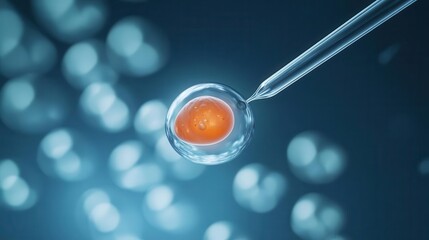 Embryo at the blastocyst stage, captured with a powerful microscope, scientific microscopy, embryo development