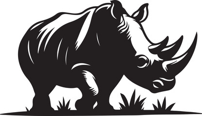 silhouette of rhino vector illustration