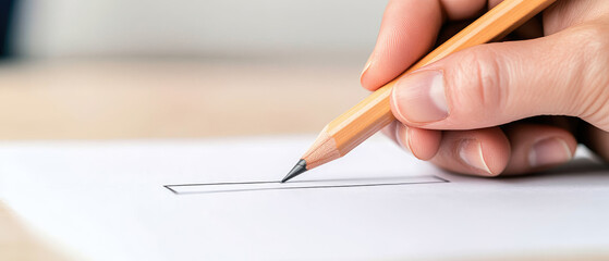 Close-up of a hand gripping a pencil marking a choice on an official ballot form, highlighting active engagement in the democratic process during elections.