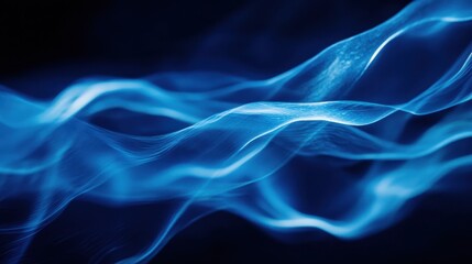 Obraz premium Abstract Blue Waves in a Dark Background
