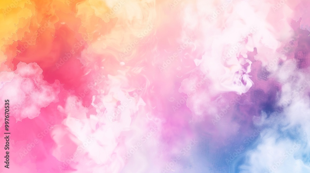 Poster colorful_smoke_watercolor_blurred_background