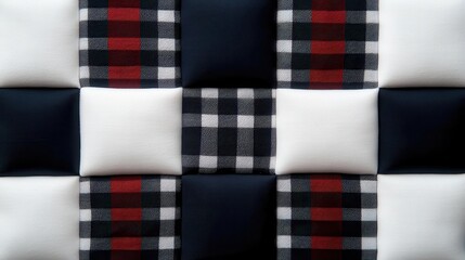 Simple plaid with a modern checkered overlay, minimalist style