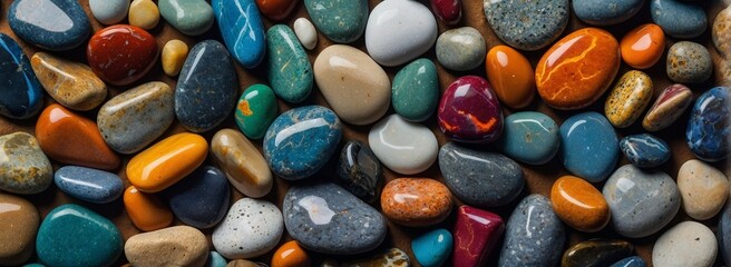 A dynamic background of colorful stones, perfect for adding a touch of nature to your marketing materials or enhancing your online presence.