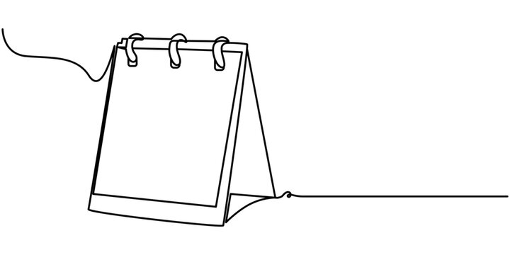 recommend clip art: Loose-leaf calendar in one continuous line drawing. Symbol of memorable date and event day in simple linear style. Time planer concept in Editable stroke. Loose-leaf calendar in one continuous line
