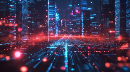 Fototapeta premium Big data connection technology. Smart city and digital transformation.Telecommunication and communication network concept