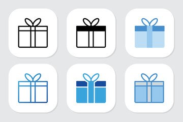 gift icons with various design styles