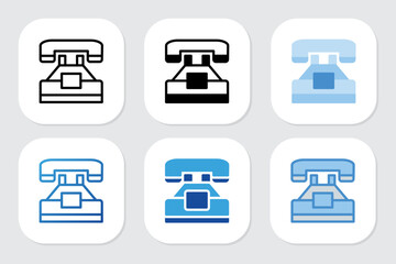 telephone icons with various design styles