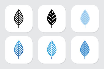 leaf icons with various design styles