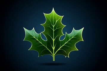 Minimal Mahonia aquifolium leaf icon, with sharp, clean lines representing the spiny, holly-like leaves of the plant in a modern, abstract style.