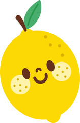 Cute fruit characters smiling cutely