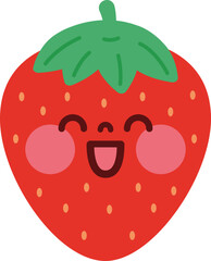 Cute fruit characters smiling cutely