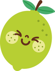 Cute fruit characters smiling cutely