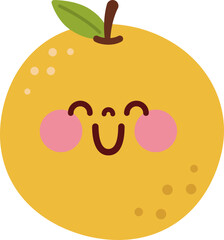Cute fruit characters smiling cutely