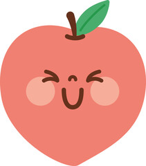 Cute fruit characters smiling cutely